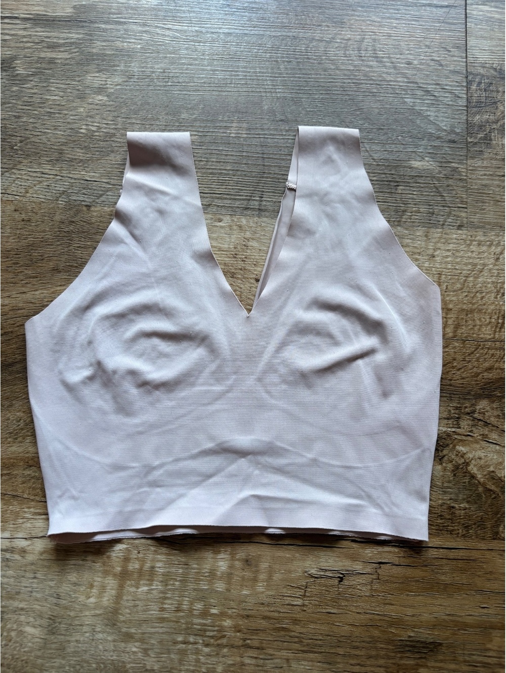 True & Co Light Beige Seamless V-Neck Bralette Size XS
